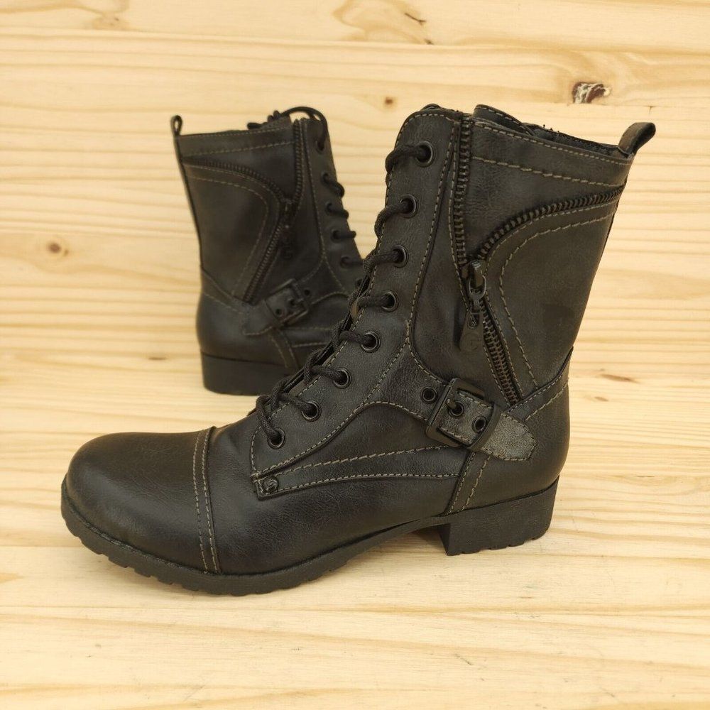 G by Guess Black Combat Moto Boots